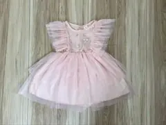 ピンク フリル付きフォーマルドレス 12-18m