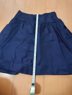 PROPORTION フレアスカート 紺 スタッズ付き 膝丈 レディース