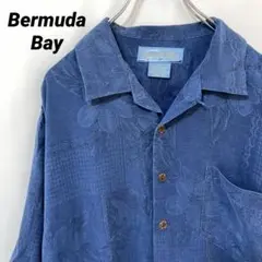 N-5098 Bermuda Bay アロハシャツ ジャガード シルク半袖 L