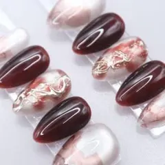 1699ネイルチップSサイズ インク ニュアンス ミラー 上品 韓国　マグネット