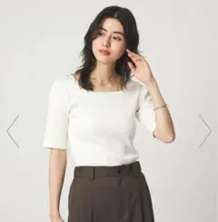 佐藤佳菜子 boutique310 半袖ニット ホワイト ボートネック - メルカリ