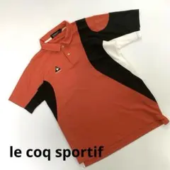 ルコックゴルフ 半袖ポロシャツ Lサイズ レッド メッシュ