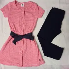 プチバトー　ワンピ　レギンス　セット