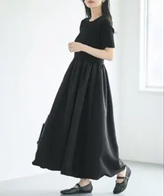coca coca バルーンニットワンピース ブラック