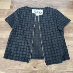 HERNO ノーカラージャケット ブラック 半袖のサムネイル