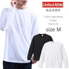 新品未使用 ユナイテッドアスレ 5.6oz リブ付 ロンT 白黒 2枚 Mのサムネイル