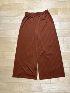 【ルティーク】しまむら ワイドパンツ 明るいブラウン　Lサイズ