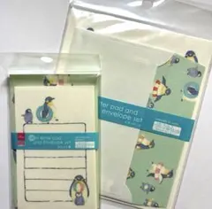 ダイソー　キャンドゥ　セリア　シール　レターセット　夏柄　ペンギン　2点