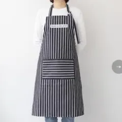 DEAN & DELUCA フルエプロン ブラックストライプのサムネイル