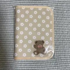 くまさん フラワー柄 母子手帳ケース