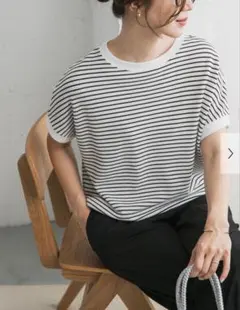 URBAN RESEARCH DOORS ストライプ 半袖ニット Mサイズ