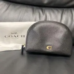 COACH コーチ レザーポーチ ブラック 未使用 黒 Cロゴ 保存袋付のサムネイル