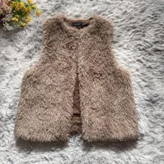 アンタイトル　プードルファーベスト　ジレ　【M】2　ブラウン　フェイクファー