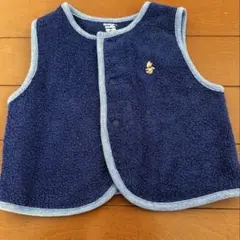 familiar ファミリア ベビーベスト ブルー 60〜75 刺繍キャラクター