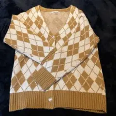 CPCM ダイヤモンド柄カーディガン Fサイズ