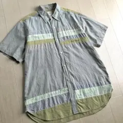 カールヘルム 花柄 チェック柄 パッチワーク シャツ