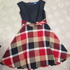 ♪ BLUE LABEL ノースリーブチェック柄ワンピース 38