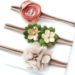 ベビー　ヘアバンド　フラワー　3ピース