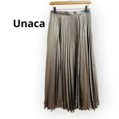 Unaca/アナカ★プリーツスカート　サイドファスナー　光沢感　 36　ブロンズのサムネイル