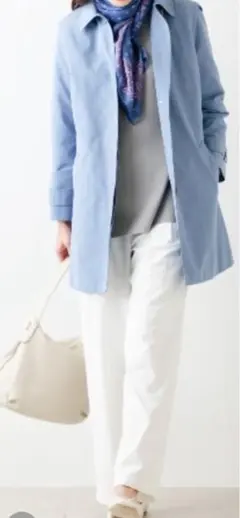 ニューヨーカー　ライナー付きステンカラーコート　　スプリングコート　9号　ブルー