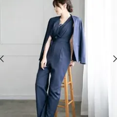 結婚式　パンツドレス　セット　黒