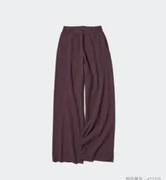 ウォッシャブルミラノリブニットパンツ M WINE