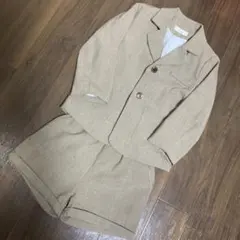 フォーマル　スーツ　セット　セットアップ　100 ブラウン　チェック