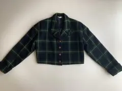 vintage タータンチェック クロップド ジャケット 80s 90s