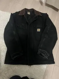 Carhartt 黒ジャケット コーデュロイ襟付き