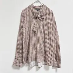 タグ付き未使用品 ESPRITMUR リボンタイブラウス 長袖 総柄 オフィス系