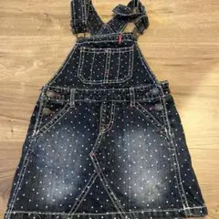 値下げ！BREEZE ネイビー ドット柄 ジャンバースカート