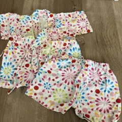 花柄 ベビー甚平 90cm 綿100%