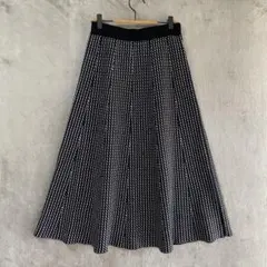 GEORGES RECH/ニットロングフレアスカート/38/ウエストゴム 黒のサムネイル