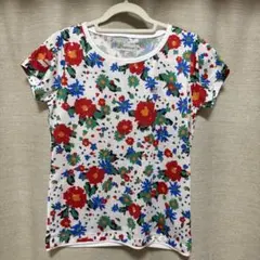 バボラ　Babolat　テニス　L　レディース　ホワイト　白　花柄　半袖Tシャツ