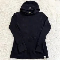 HUNTING WORLD ワッフル　スウェット　パーカー　M ブラックニットのサムネイル