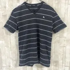 BURBERRY バーバリーブラックレーベル Vネック ボーダーTシャツ 2のサムネイル