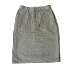 uniqlo スカート　膝丈　ミディアム丈　チノ生地　ベージュ
