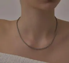 CENE セネ シルバー ツイストチェーン ブレイディドネックレスのサムネイル