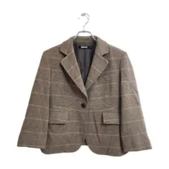 DKNY テーラードジャケット S ブラウン系 チェック柄 カジュアル 秋冬のサムネイル