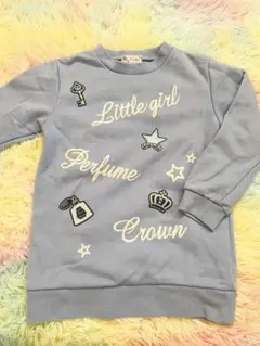 マザウェイズ　水色 刺繍トレーナー 120cm