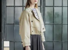 【美品】coca ショート丈トレンチコート ベージュM