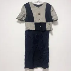 【激レア】ヴィンテージ 2ピース風 ワンピース 千鳥格子 レトロ パール 6