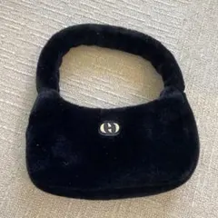EMODA エモダ　黒のファーハンドバッグ　ミニバッグ　美品