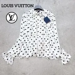 新品タグ付✨23ss LOUIS VUITTON シルクシアー　ロゴ　ブラウス
