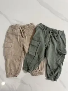 H&M カーゴパンツ 2枚セット 80cm