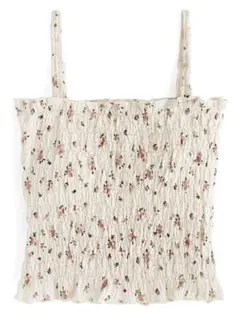 【GRL】カップ付き花柄シャーリングキャミソール[dk1124]