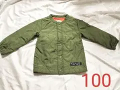 キルティングジャケット カーキ 100cm　アウター ブルゾン　ジャンパーのサムネイル