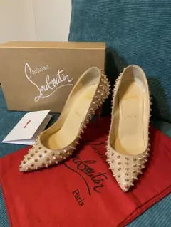 ルブタン Christian Louboutin スパイクパンプス ゴールド39