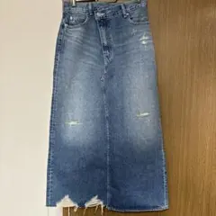 美品)AZULダメージデニムスカートサイズM〜L