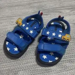 《ミキハウス》青い星柄 ベビーサンダル